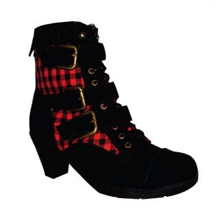 miss l fire rambler tartan ankle boots sizes uk 3 7