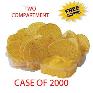 Nacho Trays, Case of 2000, Clear, Two Compartment **** 