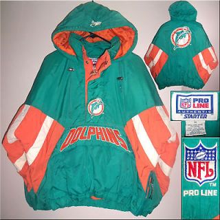 Vtg 1994 Miami Dolphins NFL PRO LINE Starter Authentic Winter Jacket 