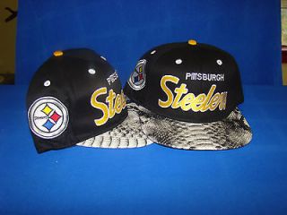 PITTSBURGH STEELERS MITCHELL AND NESS SNAKESKIN NFL SNAPBACK HAT