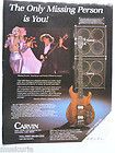 retro magazine advert 1983 CARVIN patrick o`hearn LB50 bass
