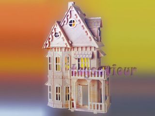 woodcraft model kit wood gothic house doll house from hong