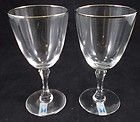 Lenox Crystal MONTCLAIR Platinum Trim 2 Wine Glasses MINT CONDITION