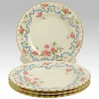   LOT of 4 LUNCHEON PLATES in Montrose by MINTONS 1939 England GILDED