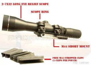 mosin nagant m44 2 7x32 scout scope mount ring combo