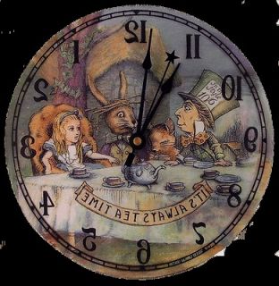 alice in wonderland tea party clock runs backwards time left