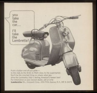 1954 innocenti lambretta scooter moped photo print ad time left
