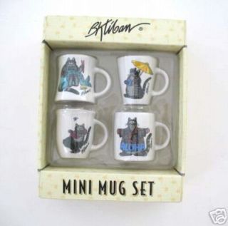 kliban porcelain mini mug set nib  9