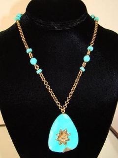 stephen dweck turquoise bronze flower necklace 18 new $ 820