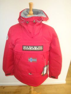 napapijri geographic skidoo 12 over head jacket old red