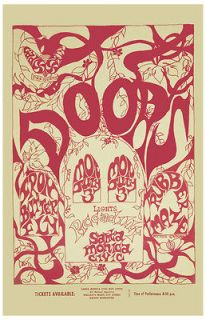    Jim Morrison & The Doors at Santa Monica Concert Poster Circa 1967