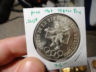 1968 mexican silver 25 peso gem unc bu 