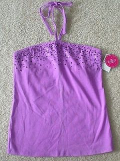 NWT GIRLS JUSTICE SEQUIN LAYERING HALTER TOPS 6 7 8 10 12 14 16 18 20