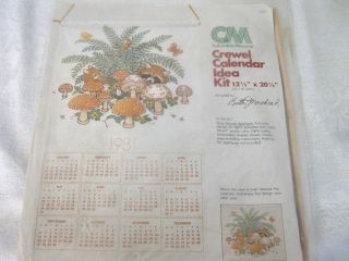 1981 CM Crewel Calendar by Ruth Morehead, Furry Friends Applique