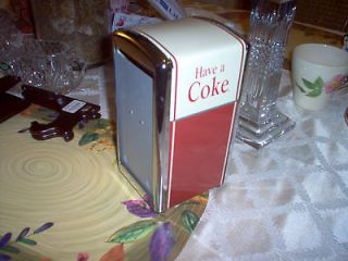 coke coca cola napkin holder have a coke retro look