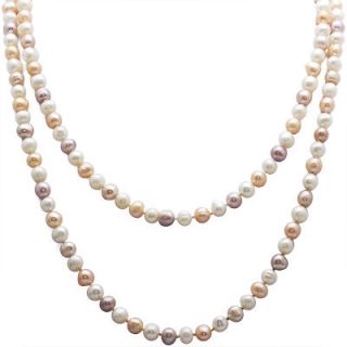   Cultured Pearls Necklace in Natural Cream White or Multi Color