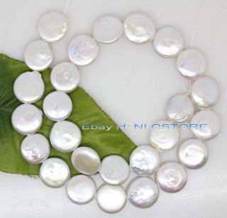   white freshwater coin pearl loose gem stone beads 14 for jewelry