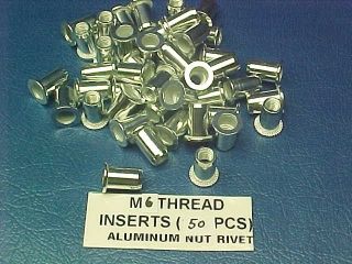 50PC M6 METRIC NUT RIVET BLIND NUTS INSERTS ALL ALUMINUM FREE SHIP IN 