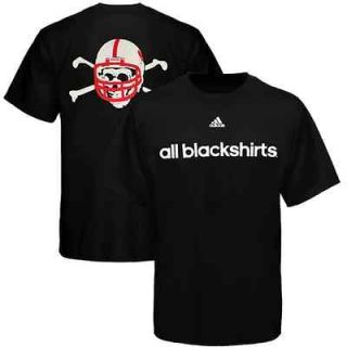 adidas Nebraska Cornhuskers All Blackshirts Blackout T shirt   Black
