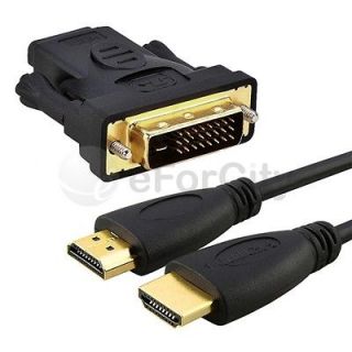Gold Plated HDMI F to DVI M Adapter+6Ft 1.8m HDMI Cable M/M 1080p v 1 