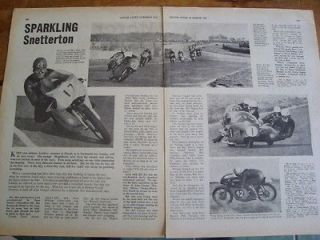 SNETTERTON 1966 MOTORCYCLE RACE ARTICLE 500CC MATCHLESS DEREK MINTER