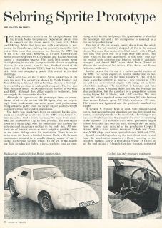 1965 Austin Healey Sebring Sprite Prototype   Classic Original Article 