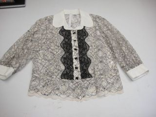 tom k nguyen beautiful b w lace blouse size 10