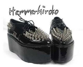   girl lolita platform shoes Rock nana boots rivets thick heel 7 8.5
