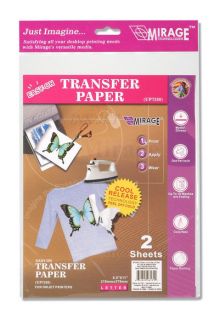 TRANSFER PAPER   for Inkjet Printers   T Shirts, Fabrics   8 1/2 x 11 