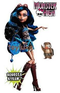 Monster High Doll ROBECCA STEAM Daughter Mad Scientist Pet Penguin 