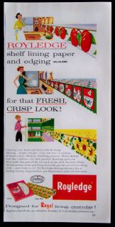 Vintage 1953 Royledge Shelf Lining Paper and Edging Magazine Ad