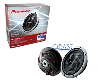PIONEER TS SW301 12 1000 WATTS 4 OHM SHALLOW MOUNT SUBWOOFER FOR CAR 