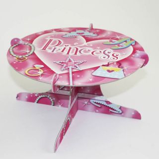 25cm Pink Jewel Princess Jewellery Disposable Cardboard Cake Stand