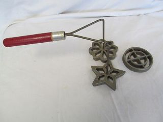 vintage nordic ware double rosette timbale iron  