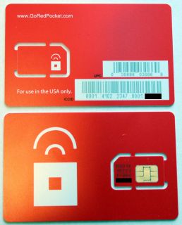   US Prepaid Red Pocket Mobile Sim Card. use AT&T Go phone & GSM network