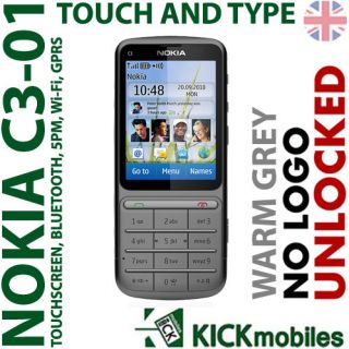 BNIB NOKIA C3 01 WARM GREY FACTORY UNLOCKED GSM SIM FREE GENUINE NEW