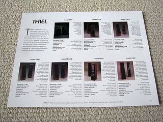 thiel 1995 speaker full product line brochure from canada time