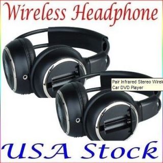   Pair Infrared Stereo Wireless Headphone 2PCS Headset IR Car DVD Player