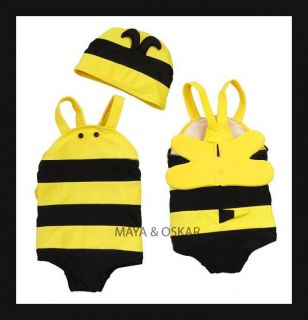 BABY CHILD GIRL BEE ONE PIECE SWIMSUIT SWIMMING COSTUME WETSUIT 