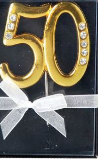   50TH FIFTY YEARS CAKE TOPPER WITH DIAMONTIES   PARTY CAKE DECORATION