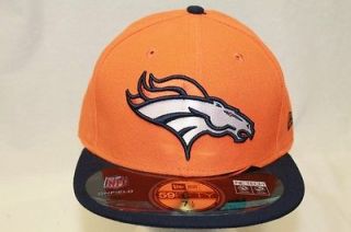 DENVER BRONCOS NFL NEW ERA 59FIFTY SIDELINE ON FIELD HAT CAP ORANGE 