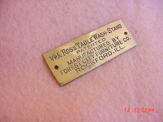 antique the ross table washstand brass plaque 173 expedited shipping
