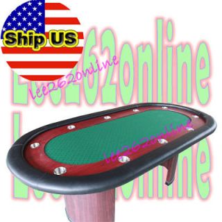 84 tournament poker table w solid wood tables leg green