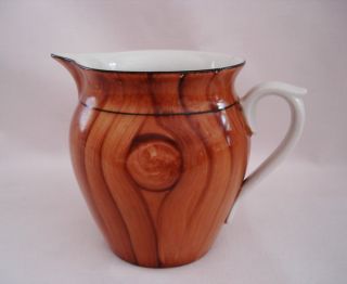 czech czechoslovakia wood grain pitcher 5 time