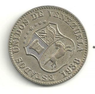 VERY NICELY DETAILED HIGH GRADE UNC 1938 VENEZUELA 5 CENTIMOS COIN 