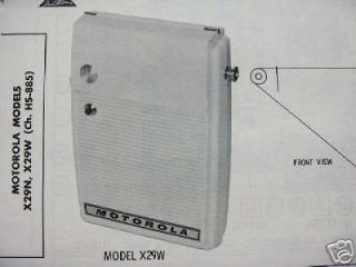 motorola x29n x29w transistor radio photofact  5