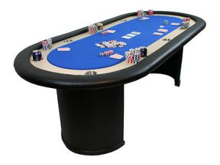 96 wood pedestal 10 player poker table black or green