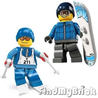 lego skier snowboarder guy minifigures 8684 8805 new time left