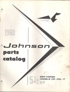 1960 johnson outboard seahorse 5 1 2 hp cd parts
