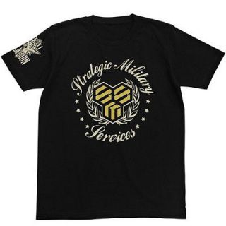MACROSS F T Shirt SMS SKULL PLATOON Emblem Black LARGE L Size Cospa 